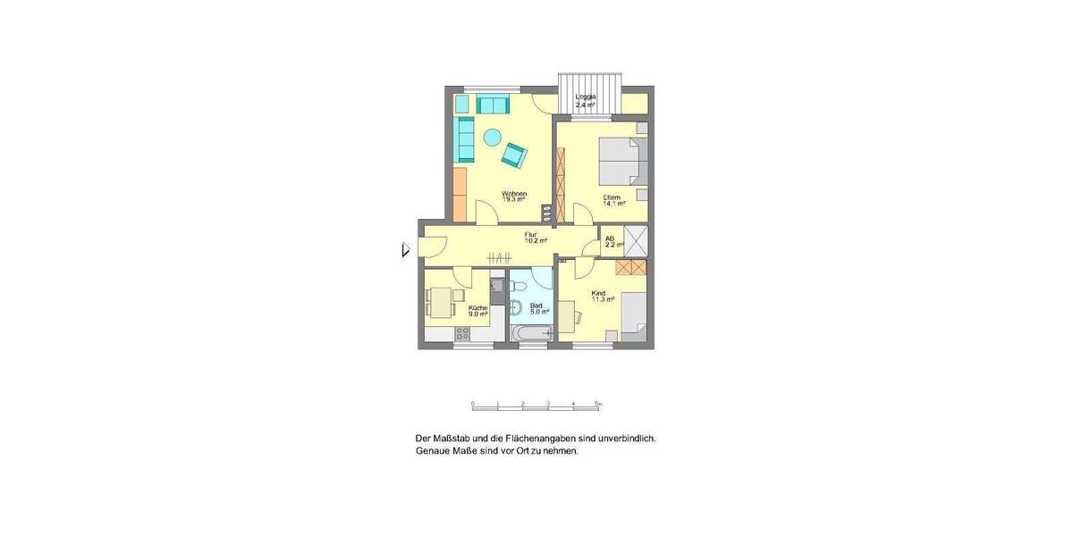 Etagenwohnung Herford Neustädter Feldmark - 3 Zimmer, 74 m&sup2;, 560&euro; | Angebot:27306135